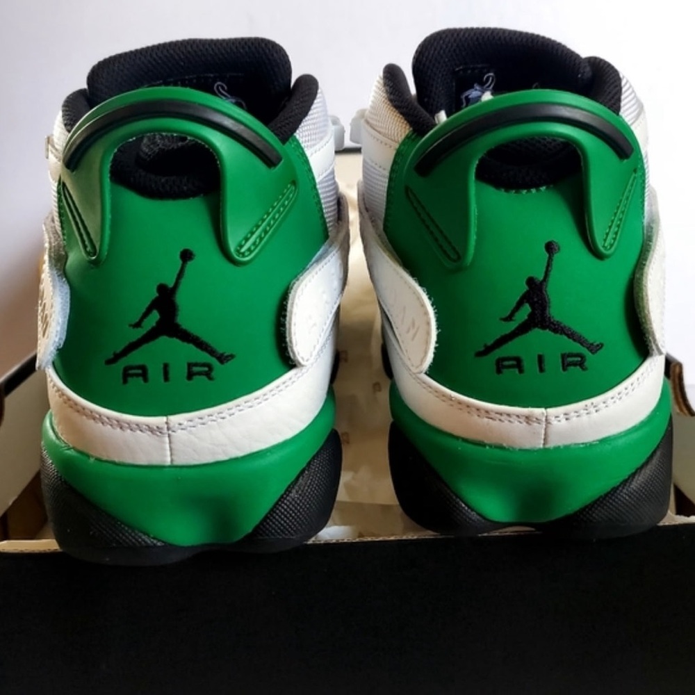Nike Air Jordan 6 Rings in Lucky Green, White, and Black HighTop Size 9